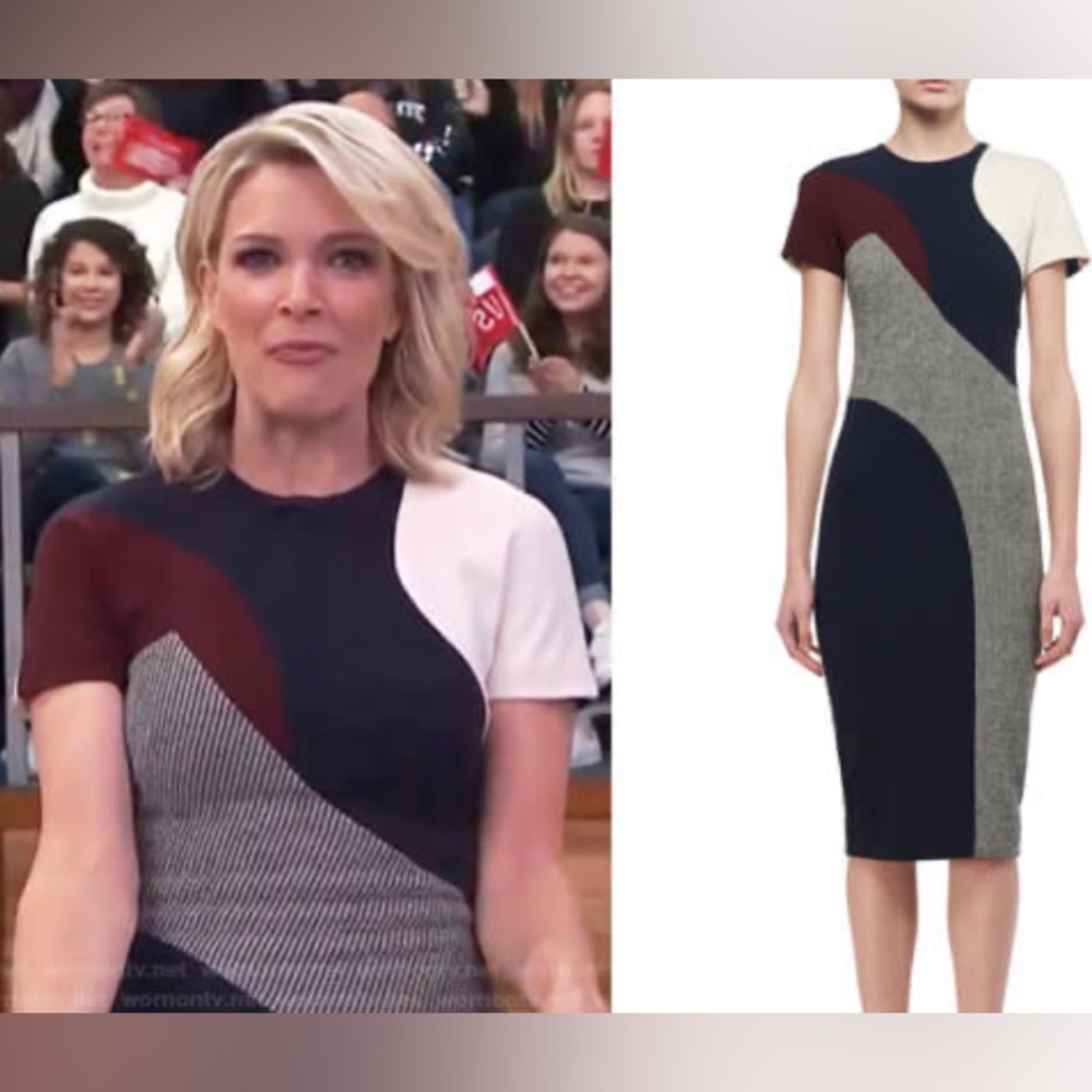 NWT Victoria Beckham Colorblock Midi Dress